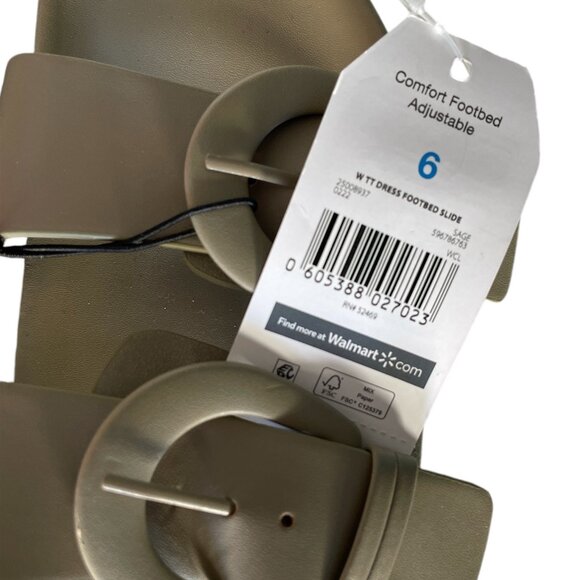 Women's Dress footbed Slide, Time and Tru, 6, Sage, NWT - Picture 5 of 6